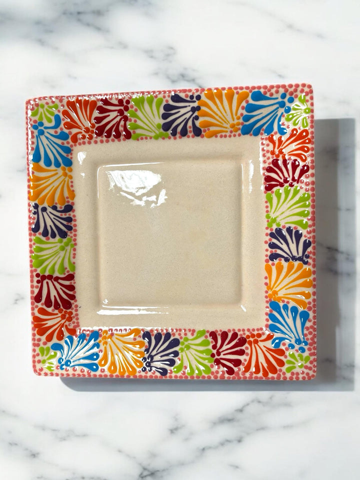 Rainbow Hand Painted Square Plate