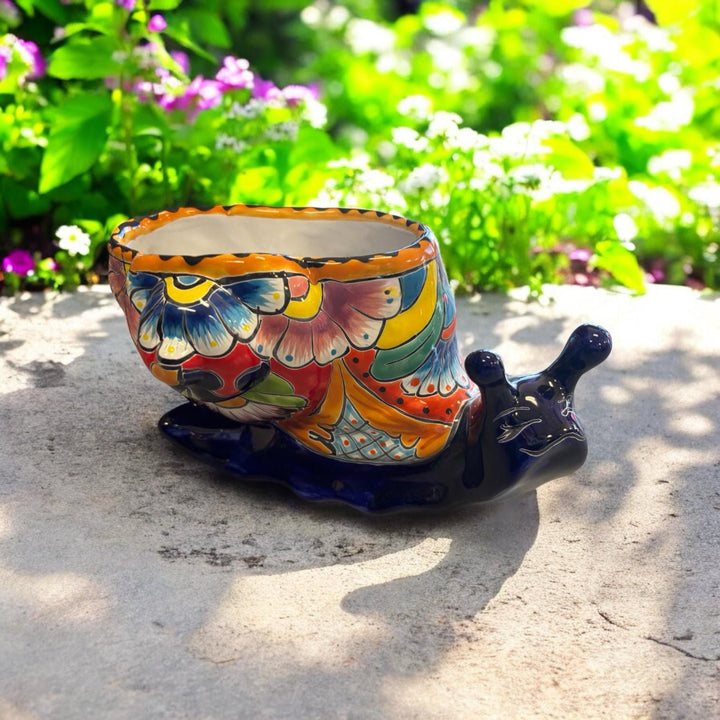 Cute Hand Painted Happy Snail Planter Pot