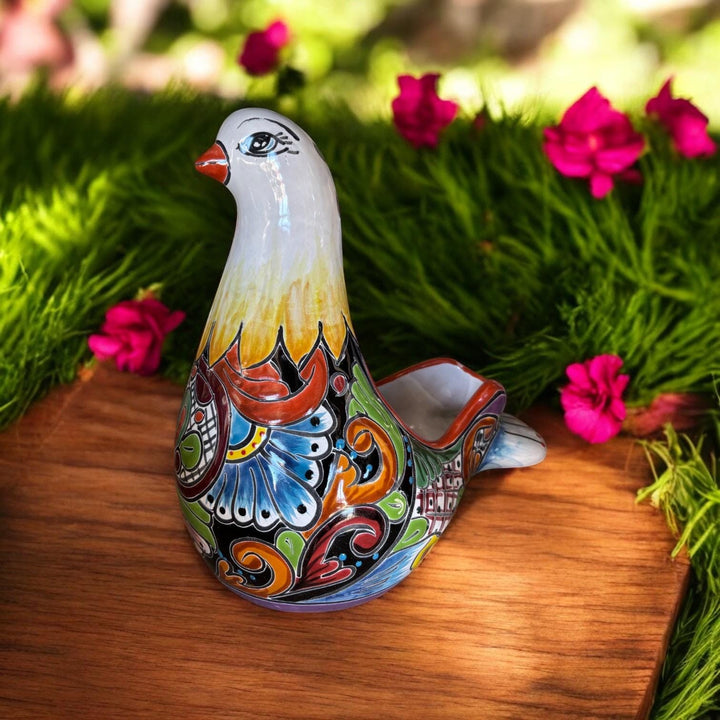 Hand Painted Pigeon Bird Planter Pot