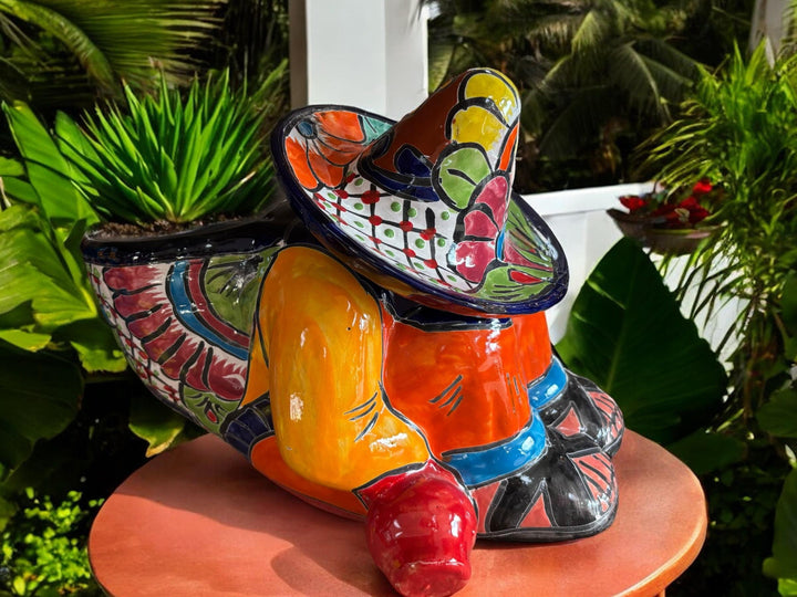 Hand Painted Resting Man Panchito Planter Pot