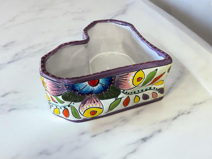 Small Colorful Hand Painted Heart Planter Pot