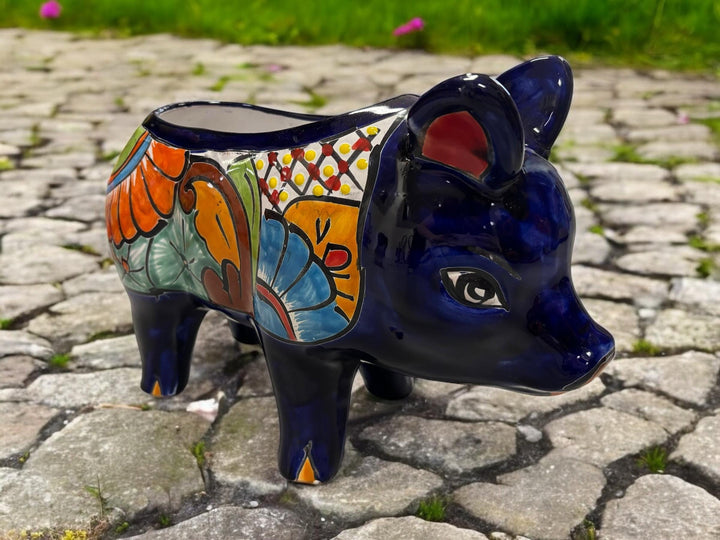 Hand Painted Pig Planter Pot