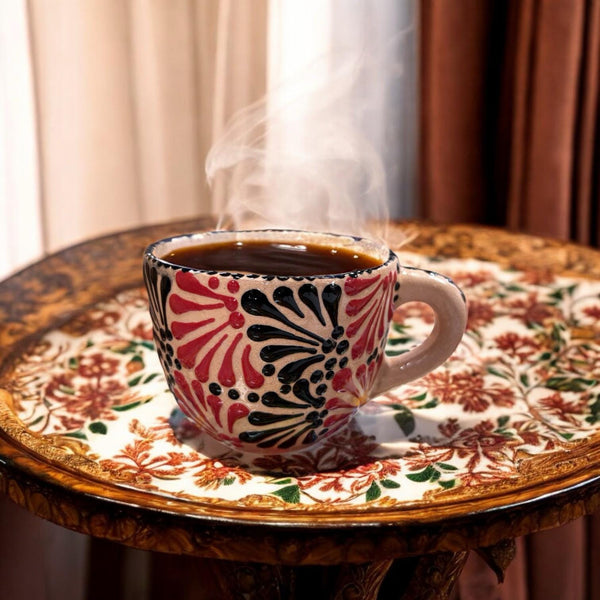 Handmade Talavera Black and Red Mug