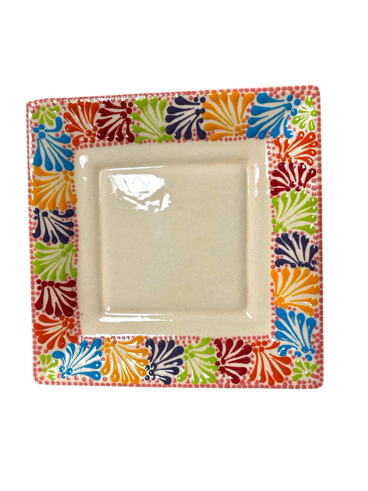 Rainbow Hand Painted Square Plate