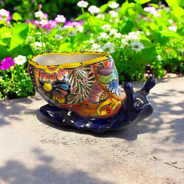 Cute Hand Painted Happy Snail Planter Pot