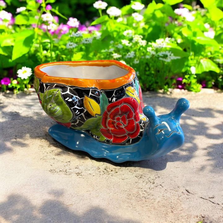 Cute Hand Painted Happy Snail Planter Pot