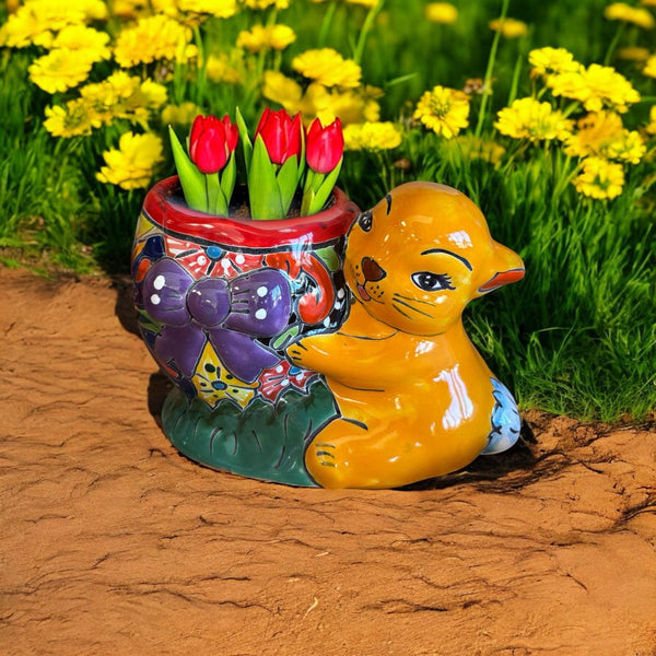 Hand Painted Easter Bunny Rabbit Planter Pot