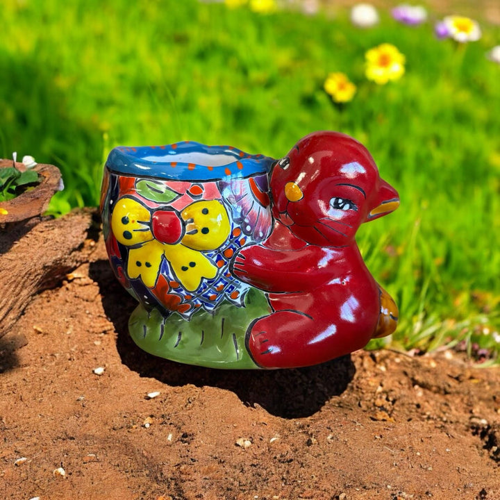 Hand Painted Easter Bunny Rabbit Planter Pot