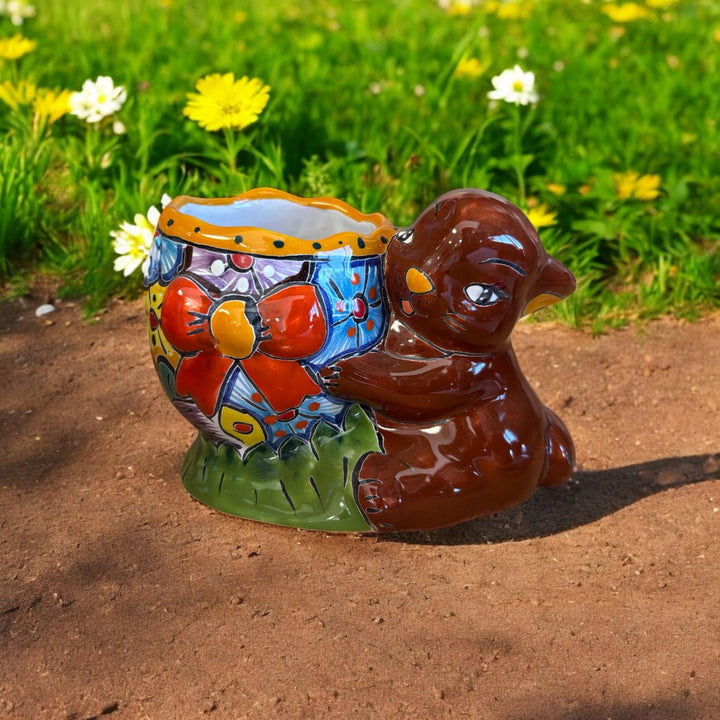 Hand Painted Easter Bunny Rabbit Planter Pot