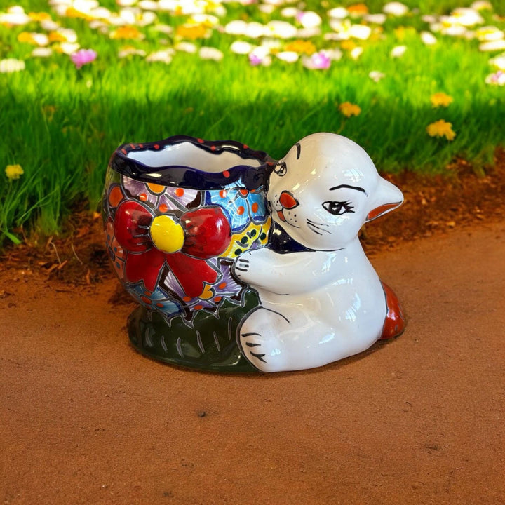 Hand Painted Easter Bunny Rabbit Planter Pot