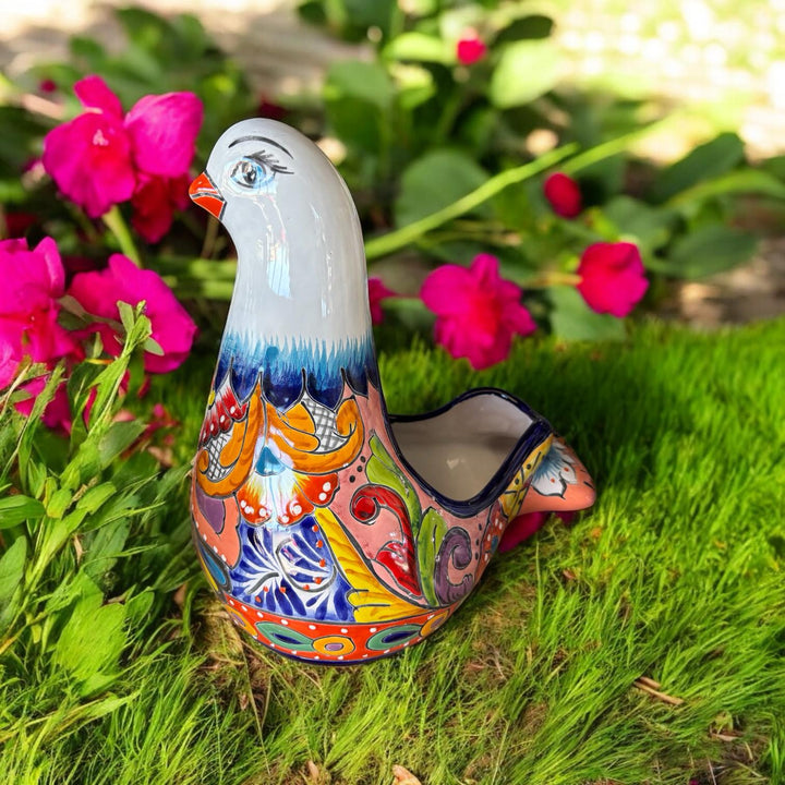 Hand Painted Pigeon Bird Planter Pot