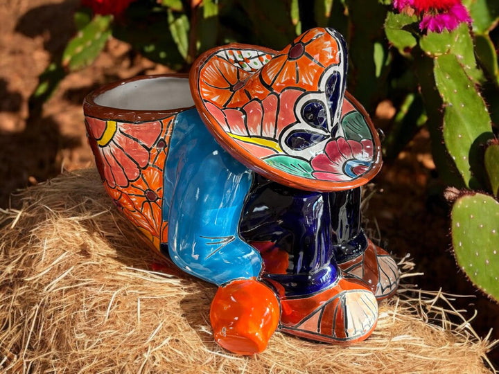 Hand Painted Resting Man Panchito Planter Pot