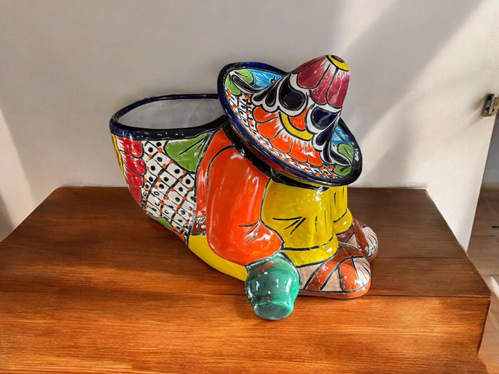 Hand Painted Resting Man Panchito Planter Pot