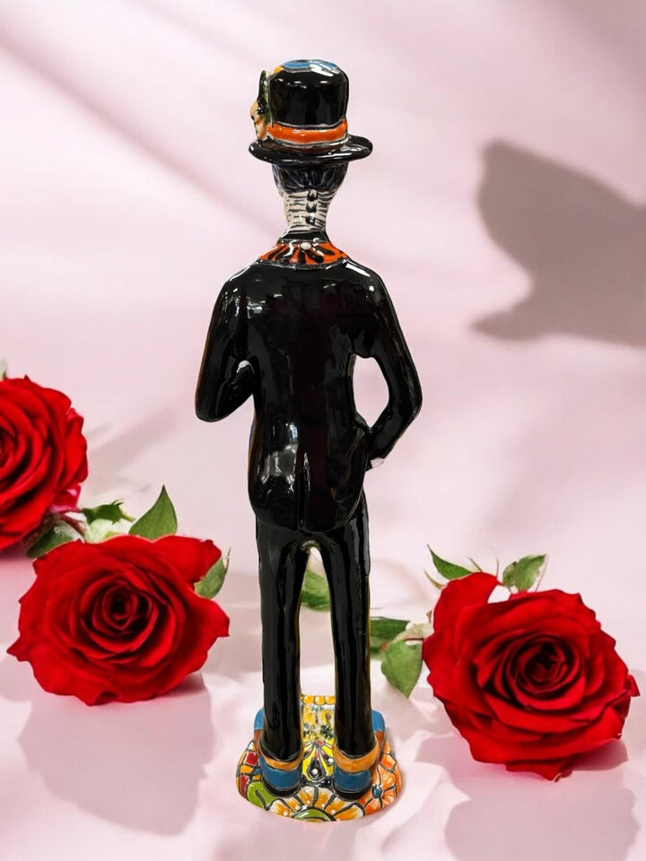 Hand Painted Man Catrin Day of the Dead Sculpture