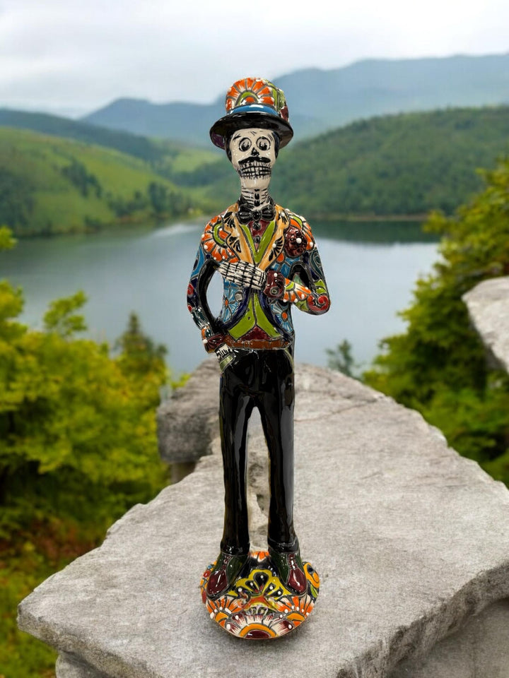 Hand Painted Man Catrin Day of the Dead Sculpture