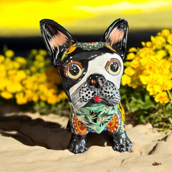 Hand Painted French Bulldog Dog Sculpture