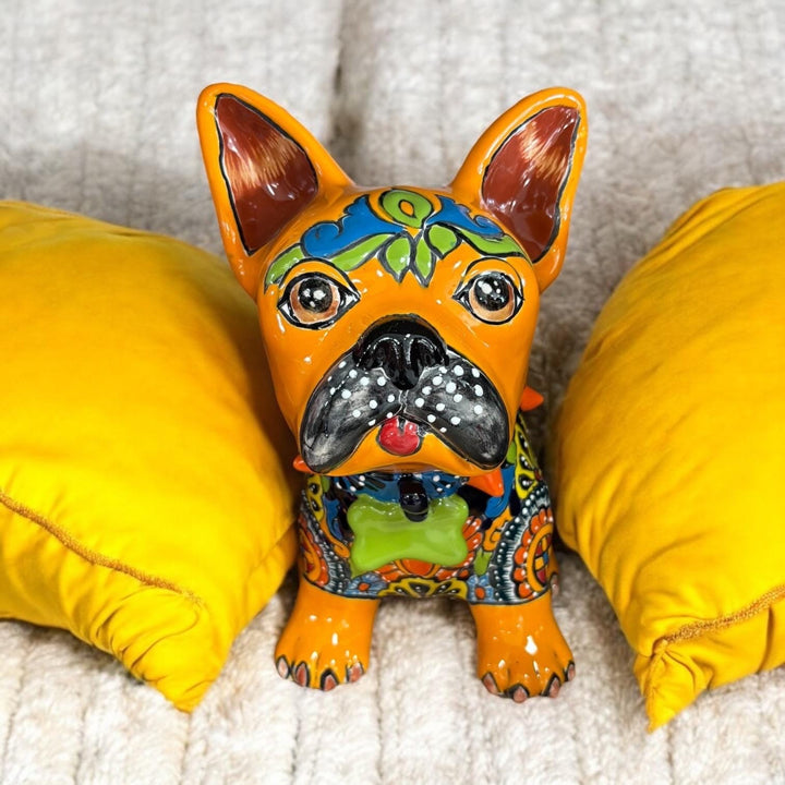 Hand Painted French Bulldog Dog Sculpture