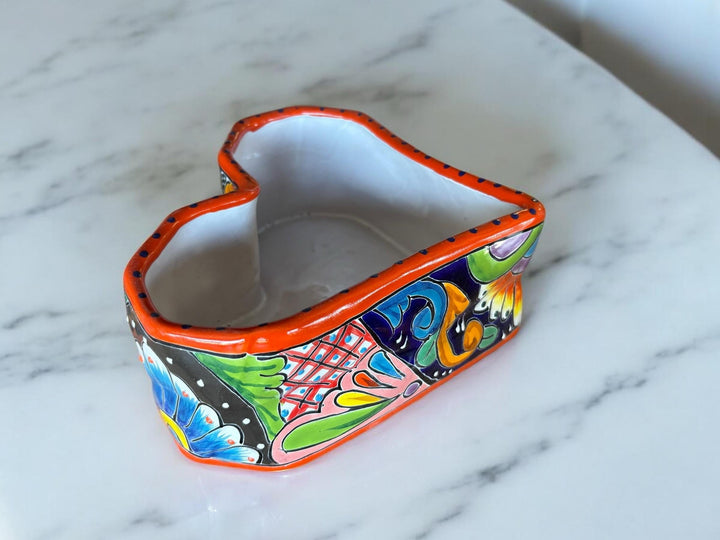 Small Colorful Hand Painted Heart Planter Pot