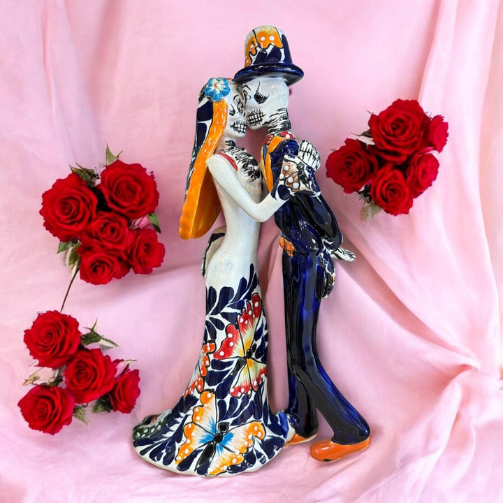 Small Hand Painted Wedding Bride and Groom Sculpture