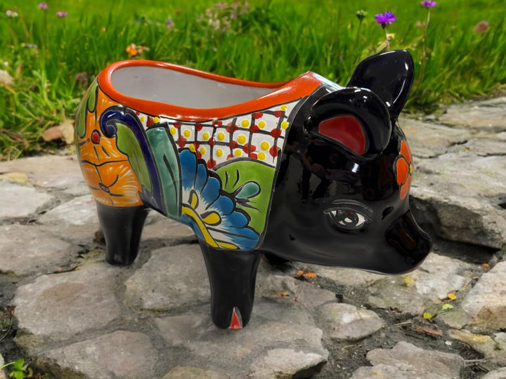 Hand Painted Pig Planter Pot