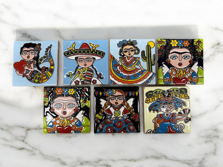 Single Frida Kahlo Small Hand Painted Tile