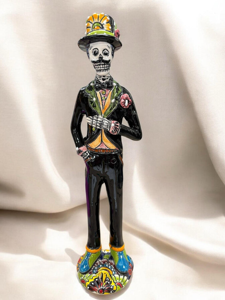 Hand Painted Man Catrin Day of the Dead Sculpture