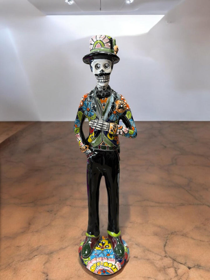 Hand Painted Man Catrin Day of the Dead Sculpture