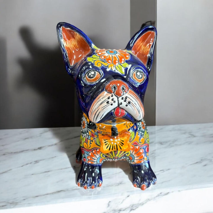 Hand Painted French Bulldog Dog Sculpture