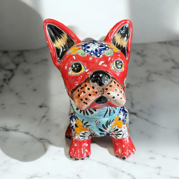 Hand Painted French Bulldog Dog Sculpture