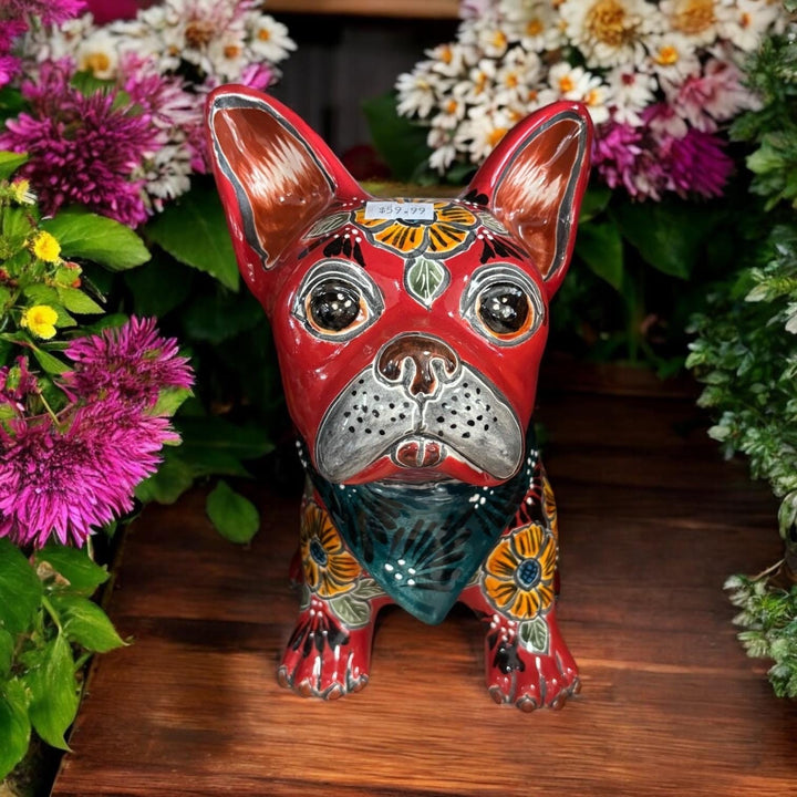 Hand Painted French Bulldog Dog Sculpture