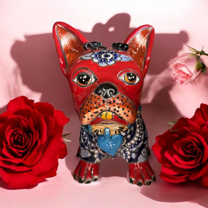 Hand Painted French Bulldog Dog Sculpture