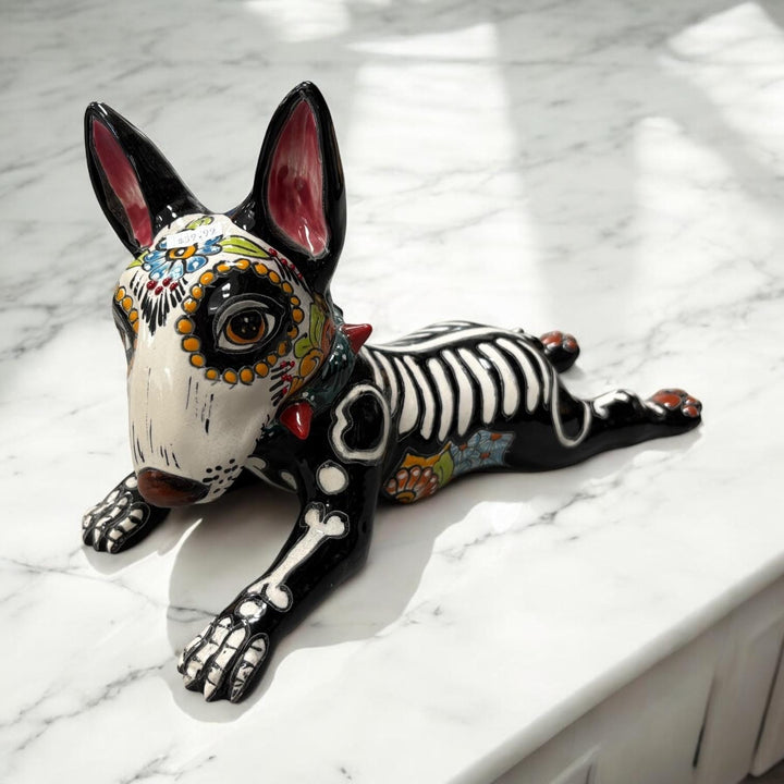 Cute Hand Painted Bull Terrier Dog Sculpture