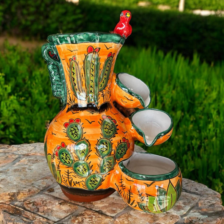 Beautiful Hand Painted Tabletop Jar Water Fountain