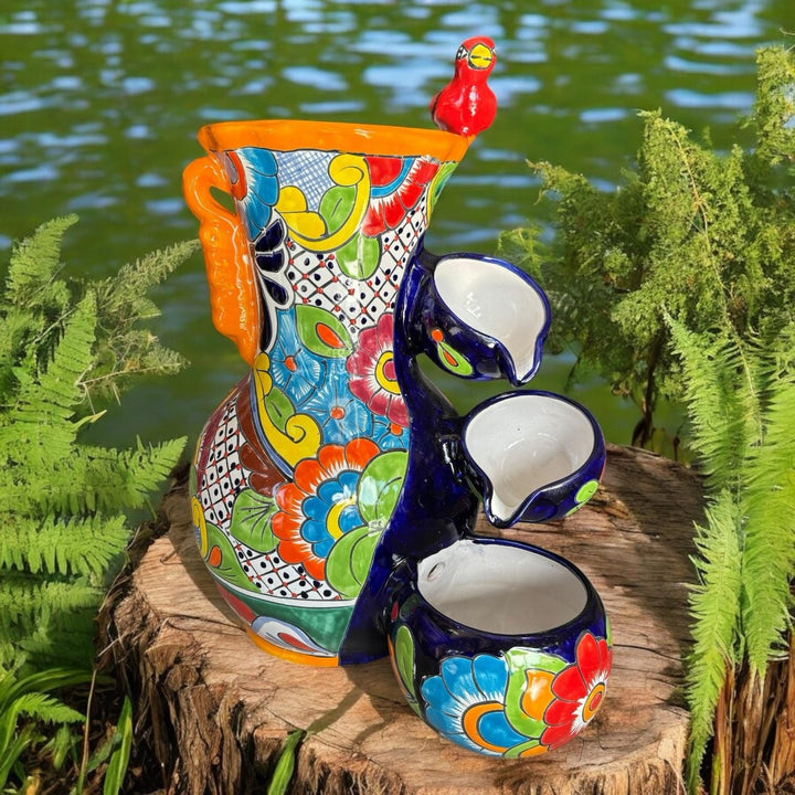 Beautiful Hand Painted Tabletop Jar Water Fountain