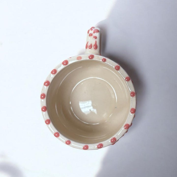 Hand Painted Talavera White and Pink Small Mug – Set of 2 Mugs