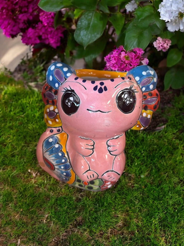 Cute Hand Painted Axolotl Planter Pot