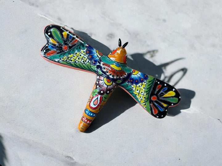 Hand Painted Colorful Dragonfly Garden Wall Decor