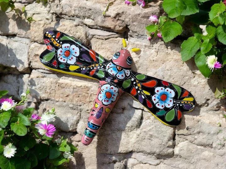 Hand Painted Colorful Dragonfly Garden Wall Decor