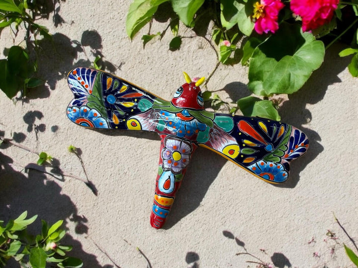 Hand Painted Colorful Dragonfly Garden Wall Decor