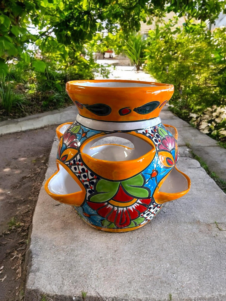 Handpainted Talavera Medium Strawberry Planter Pot