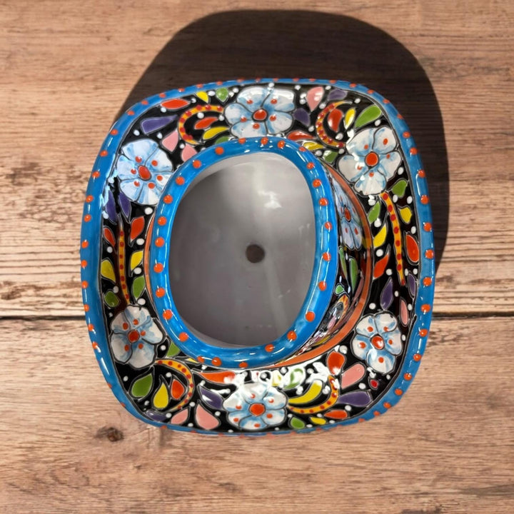 Handpainted Talavera Small Cowboy Hat Planter Pot