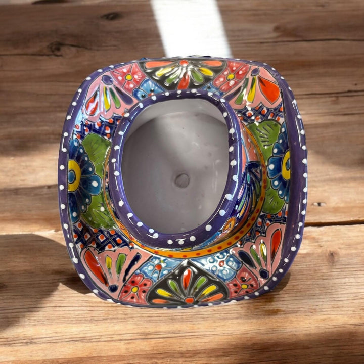 Handpainted Talavera Small Cowboy Hat Planter Pot