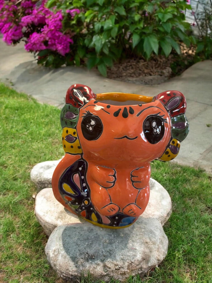 Cute Hand Painted Axolotl Planter Pot