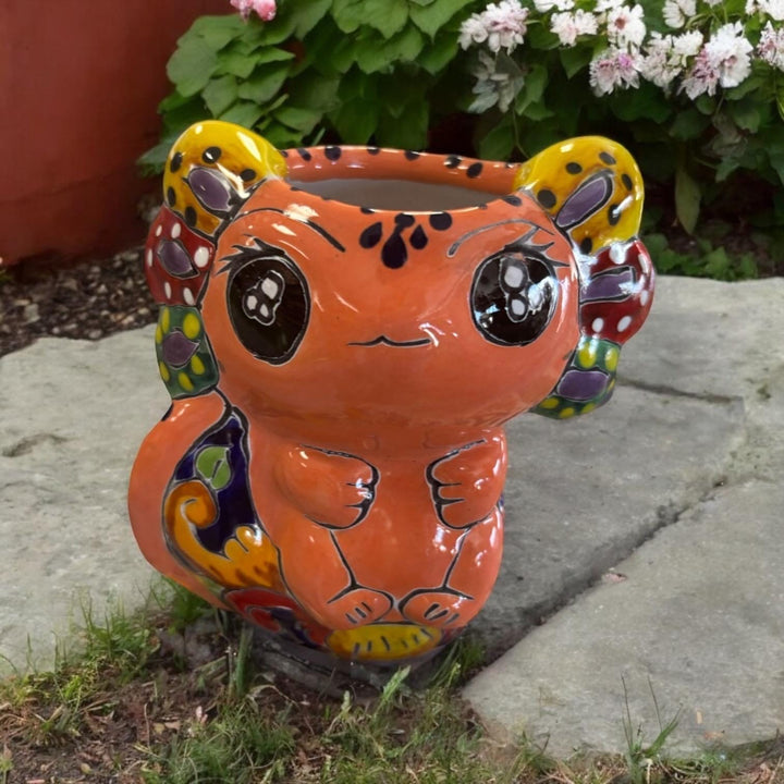 Cute Hand Painted Axolotl Planter Pot