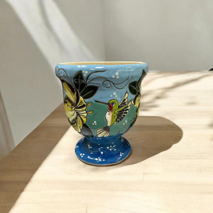 Hand Painted Talavera Hummingbird Planter Pot – Different Styles in Tabletop Medium