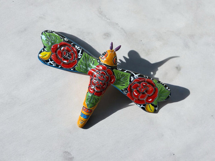 Hand Painted Colorful Dragonfly Garden Wall Decor