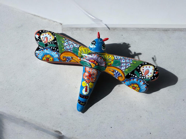 Hand Painted Colorful Dragonfly Garden Wall Decor