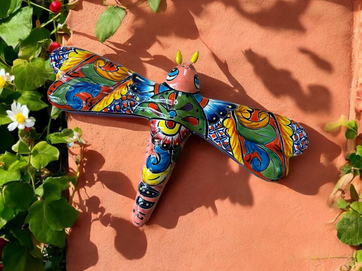 Hand Painted Colorful Dragonfly Garden Wall Decor