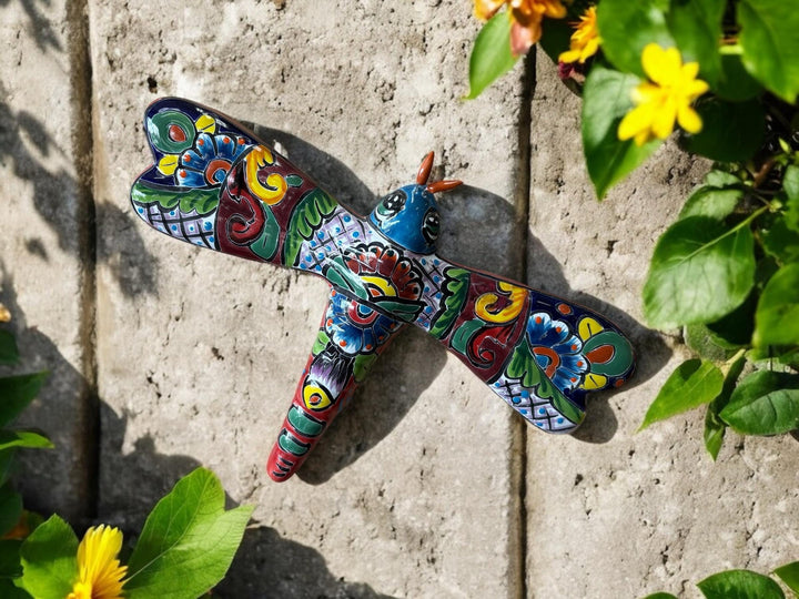 Hand Painted Colorful Dragonfly Garden Wall Decor
