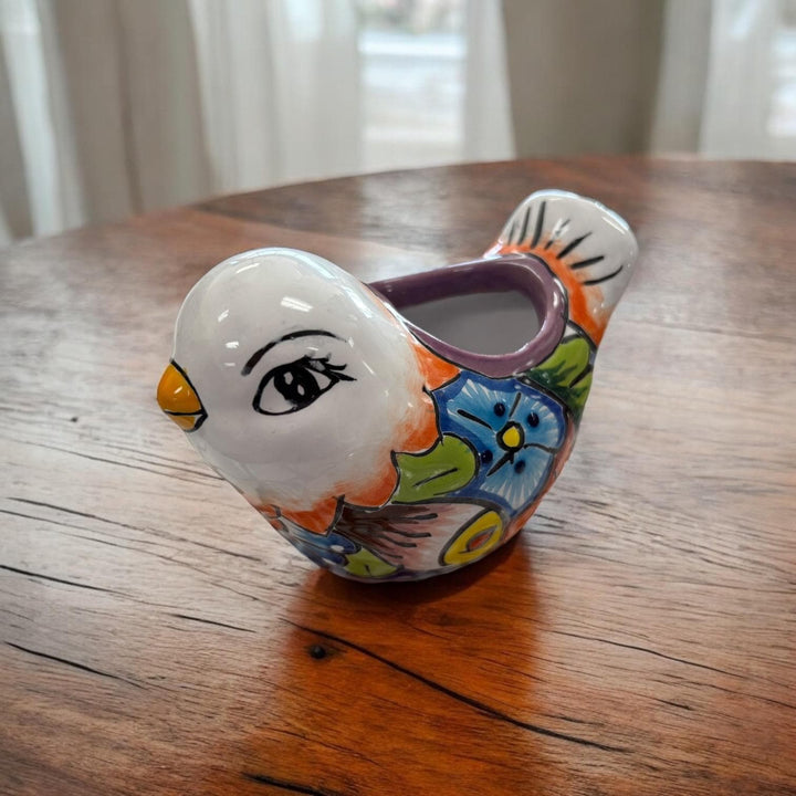 Cute Hand Painted Talavera Mini Bird Pot (Random Color & Pattern)